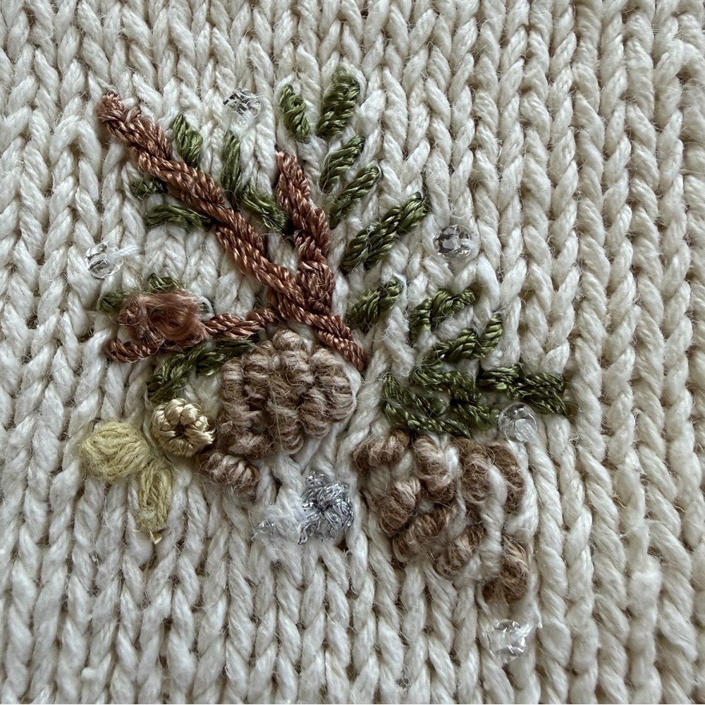 Vintage Hand-Embellished Christmas Tree Sweater – Size L - Picture 9 of 14